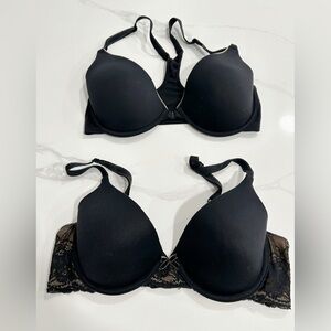 Maidenform Set of 2 Black Push-Up Bras Lace Size 34D